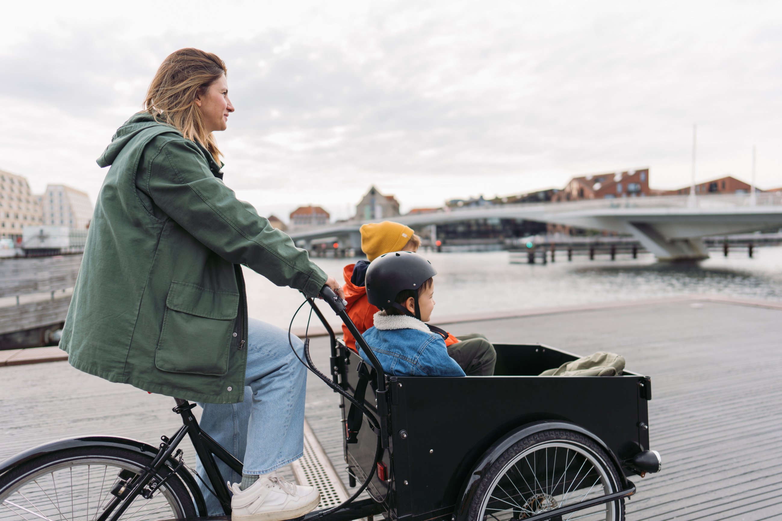 Cargo bike ride with our mom